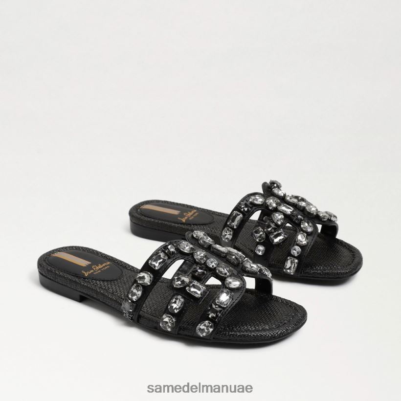جلد أسود أحذية Sam Edelman نحيف صندل باي 16 منزلق 246L6T534