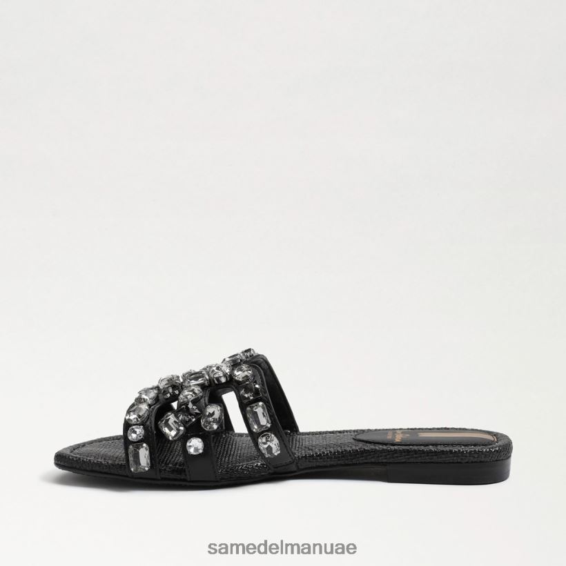 جلد أسود أحذية Sam Edelman نحيف صندل باي 16 منزلق 246L6T534