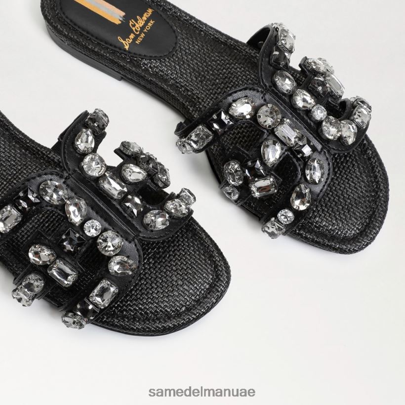 جلد أسود أحذية Sam Edelman نحيف صندل باي 16 منزلق 246L6T534