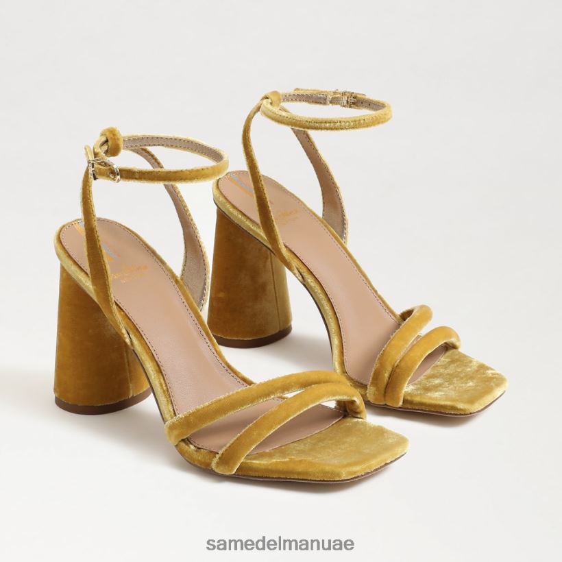 مخمل الزعفران أحذية Sam Edelman نحيف صندل بكعب عريض من كيا 246L6T100