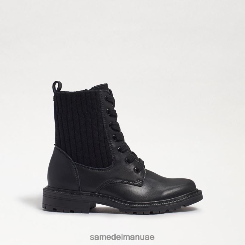 جلد أسود أحذية Sam Edelman أطفال التمهيد القتالي ليديل 246L6T1010