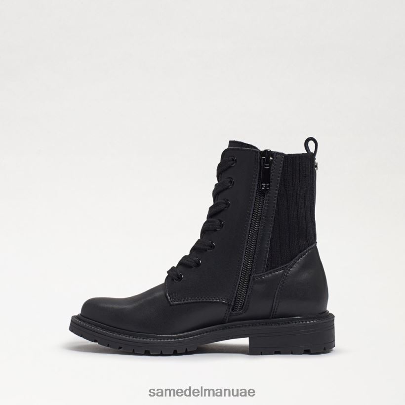 جلد أسود أحذية Sam Edelman أطفال التمهيد القتالي ليديل 246L6T1010