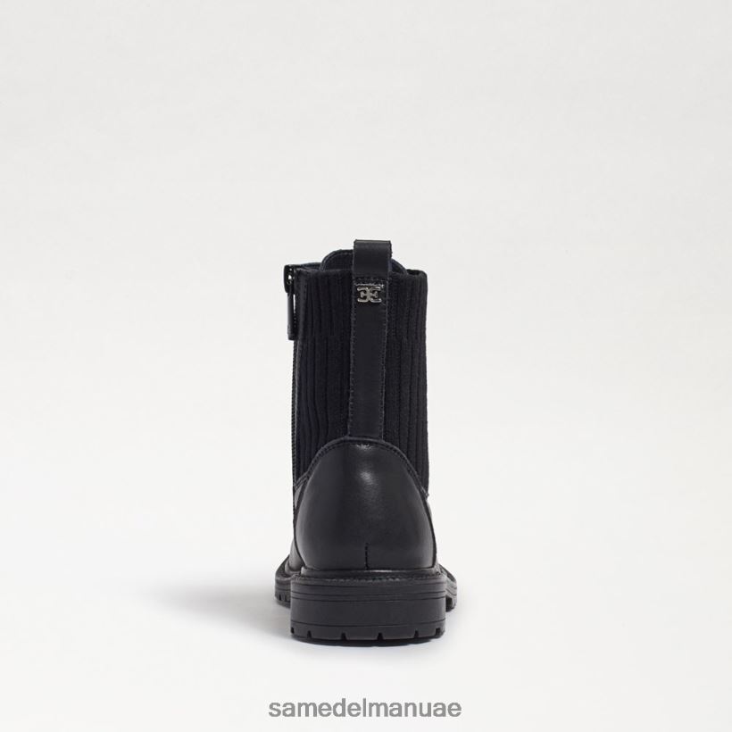جلد أسود أحذية Sam Edelman أطفال التمهيد القتالي ليديل 246L6T1010
