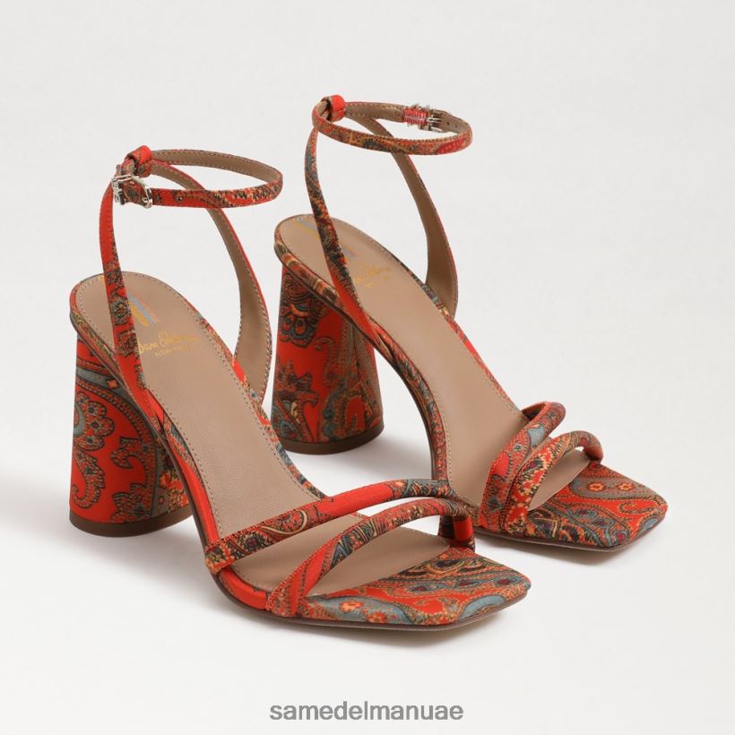 الخشخاش البرتقالي أحذية Sam Edelman نحيف صندل بكعب عريض من كيا 246L6T102