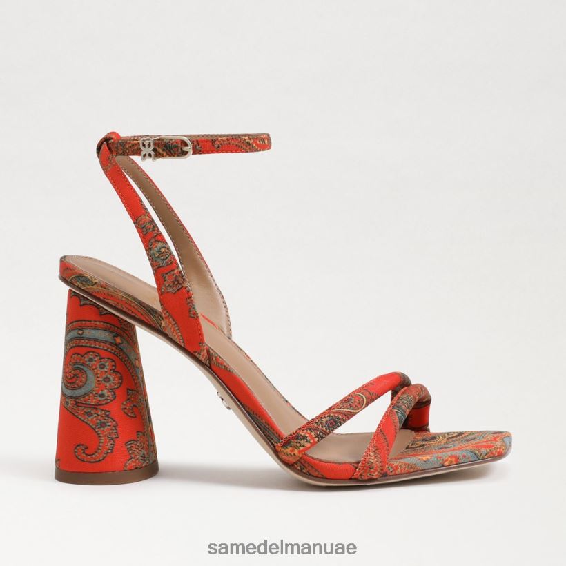 الخشخاش البرتقالي أحذية Sam Edelman نحيف صندل بكعب عريض من كيا 246L6T102
