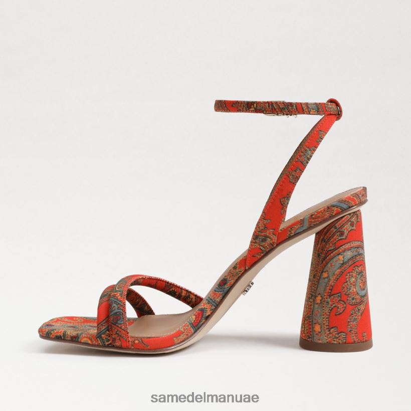 الخشخاش البرتقالي أحذية Sam Edelman نحيف صندل بكعب عريض من كيا 246L6T102