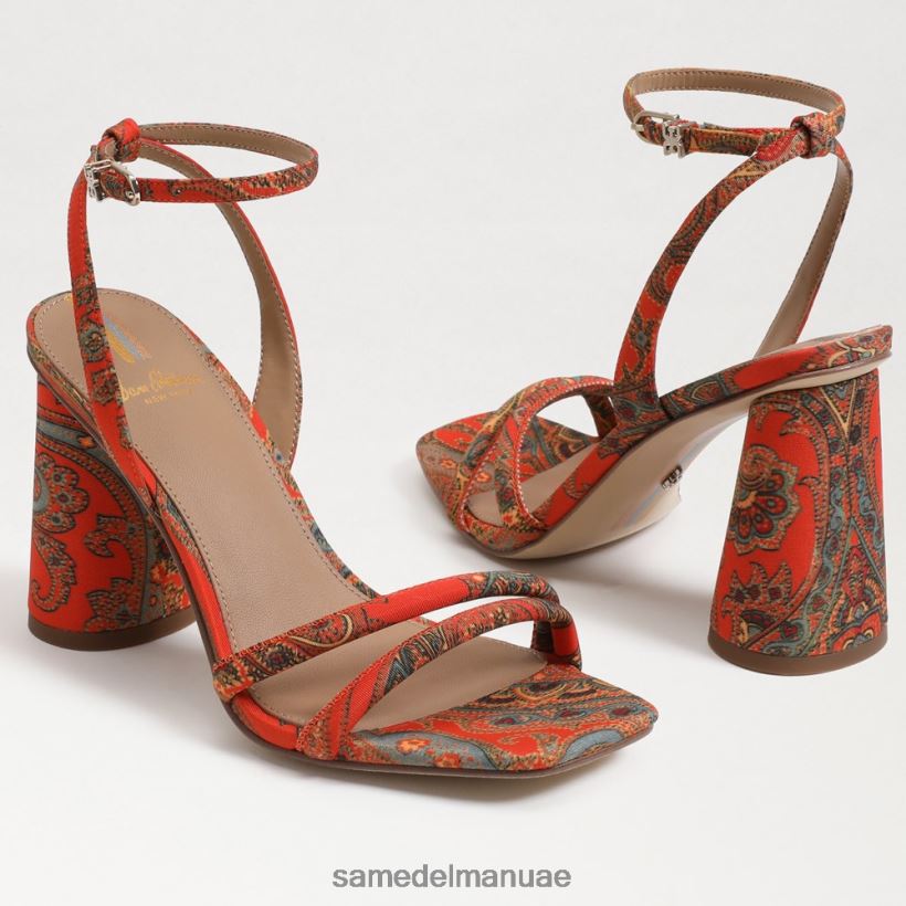 الخشخاش البرتقالي أحذية Sam Edelman نحيف صندل بكعب عريض من كيا 246L6T102
