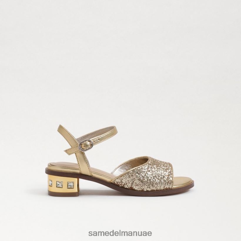 العنبر الذهب أحذية Sam Edelman أطفال صندل بكعب كتلة اللبلاب 246L6T1036