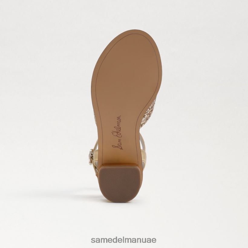 العنبر الذهب أحذية Sam Edelman أطفال صندل بكعب كتلة اللبلاب 246L6T1036
