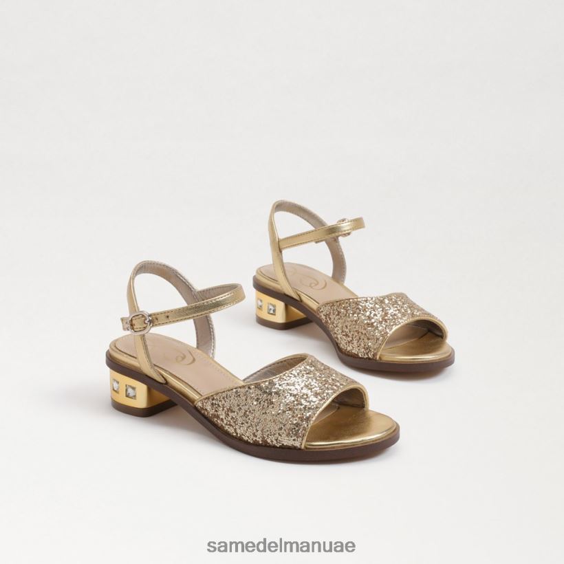 العنبر الذهب أحذية Sam Edelman أطفال صندل بكعب كتلة اللبلاب 246L6T1036