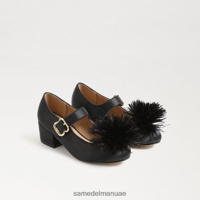 جلد أسود أحذية Sam Edelman أطفال تاليا كعب كتلة ماري جين 246L6T1046