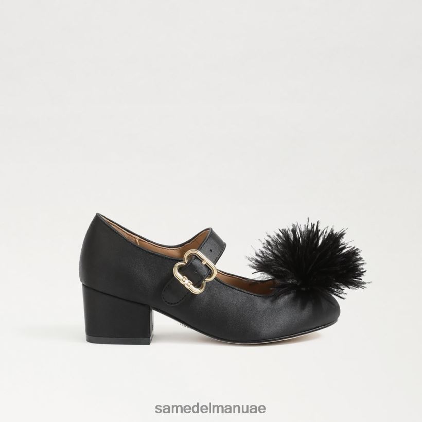 جلد أسود أحذية Sam Edelman أطفال تاليا كعب كتلة ماري جين 246L6T1046