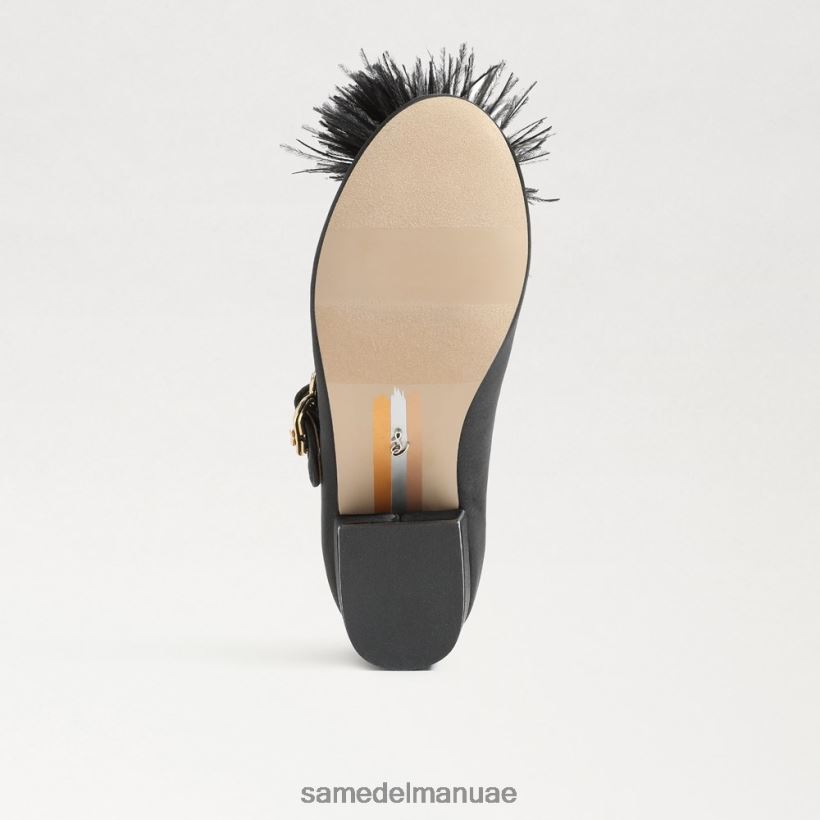 جلد أسود أحذية Sam Edelman أطفال تاليا كعب كتلة ماري جين 246L6T1046