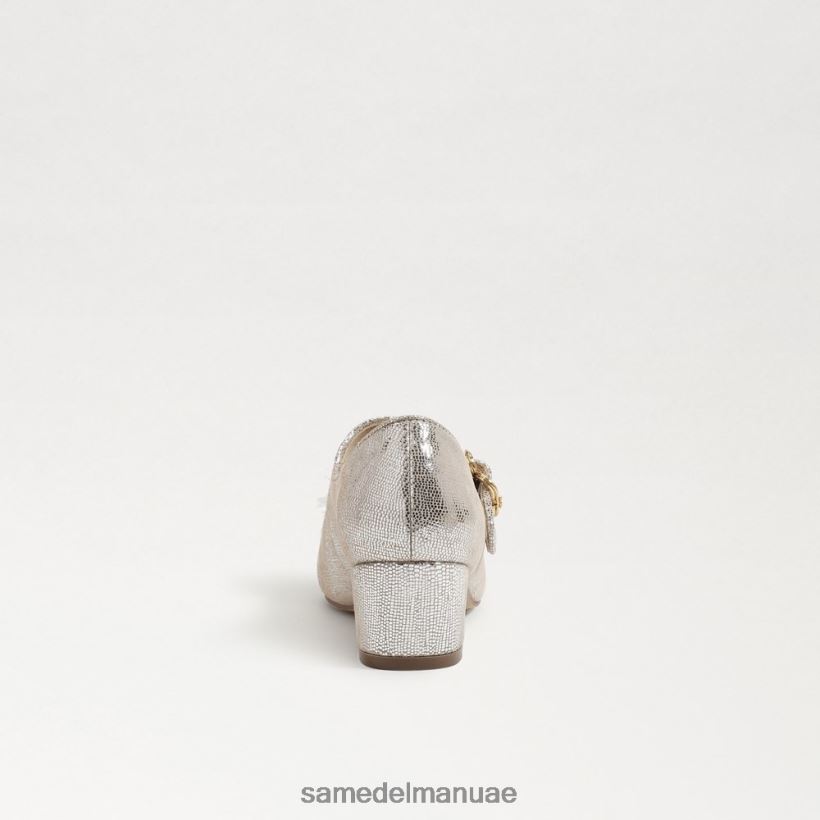 الفضة الناعمة أحذية Sam Edelman أطفال تاليا كعب كتلة ماري جين 246L6T1047