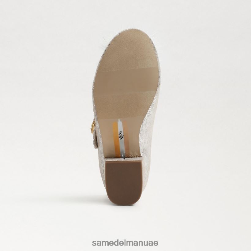 الفضة الناعمة أحذية Sam Edelman أطفال تاليا كعب كتلة ماري جين 246L6T1047