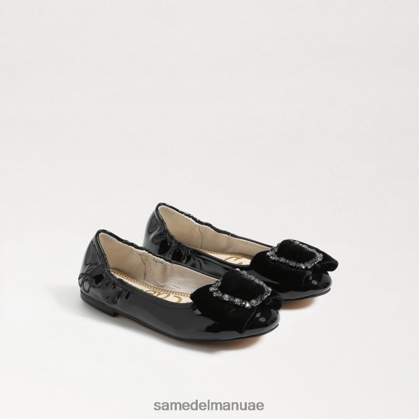 المخمل الأسود أحذية Sam Edelman أطفال فرح باليه مسطحة 246L6T1055