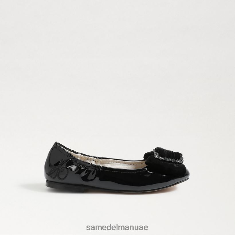 المخمل الأسود أحذية Sam Edelman أطفال فرح باليه مسطحة 246L6T1055