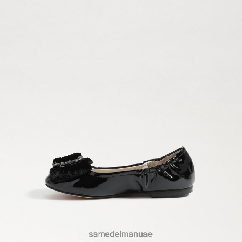المخمل الأسود أحذية Sam Edelman أطفال فرح باليه مسطحة 246L6T1055