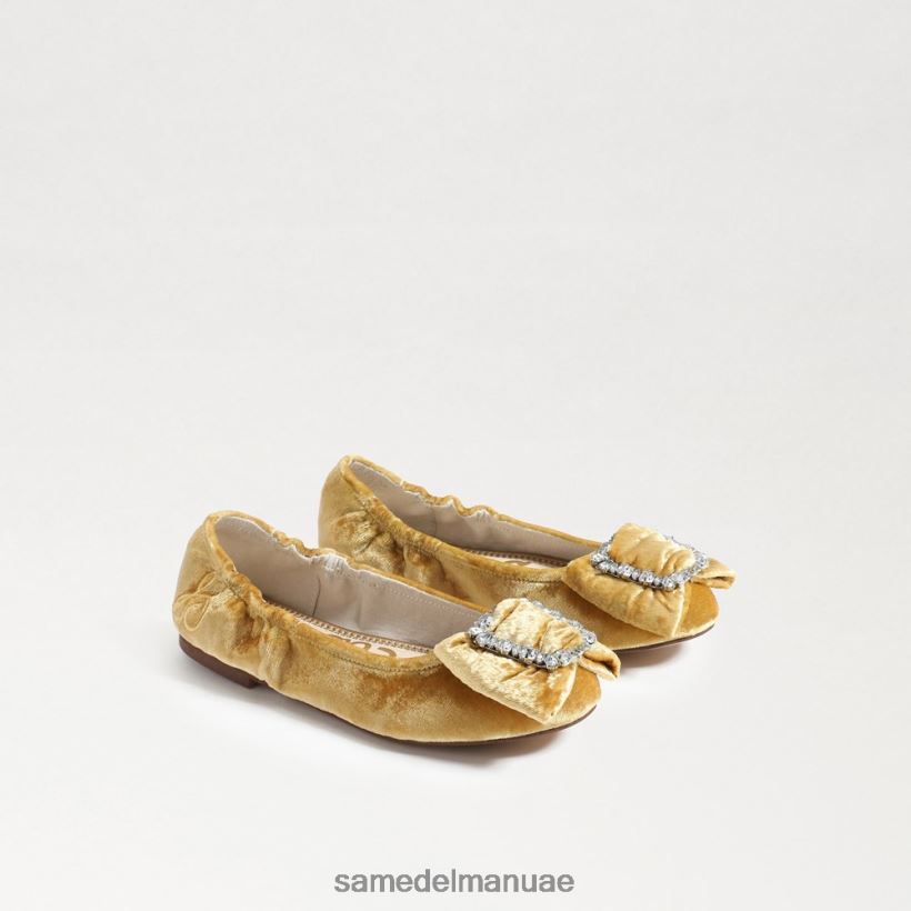 مخمل زعفران أحذية Sam Edelman أطفال فرح باليه مسطحة 246L6T1056