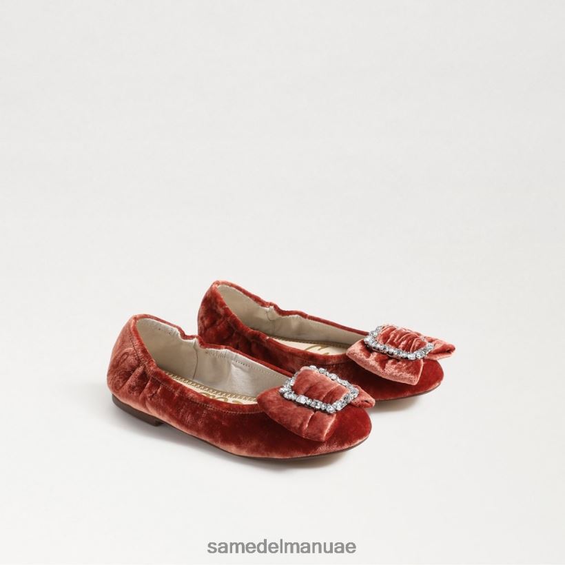 كانيون برتقالي مخملي أحذية Sam Edelman أطفال فرح باليه مسطحة 246L6T1058