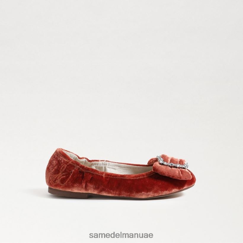 كانيون برتقالي مخملي أحذية Sam Edelman أطفال فرح باليه مسطحة 246L6T1058