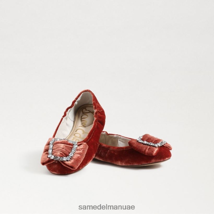 كانيون برتقالي مخملي أحذية Sam Edelman أطفال فرح باليه مسطحة 246L6T1058
