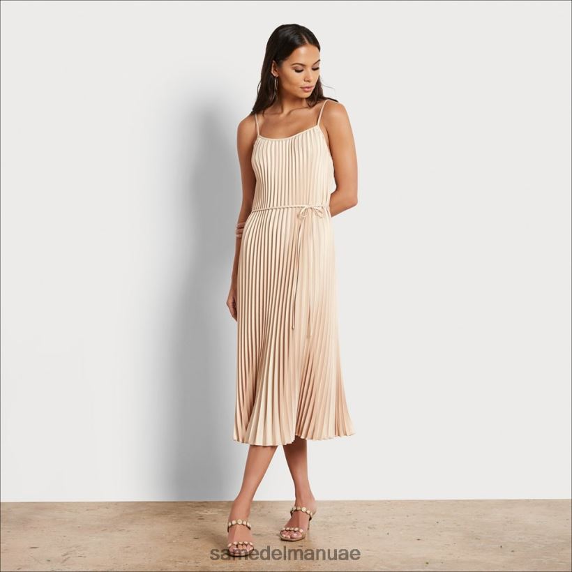 بيج فاتح ثياب Sam Edelman نحيف فستان ميدي مطوي 246L6T1063