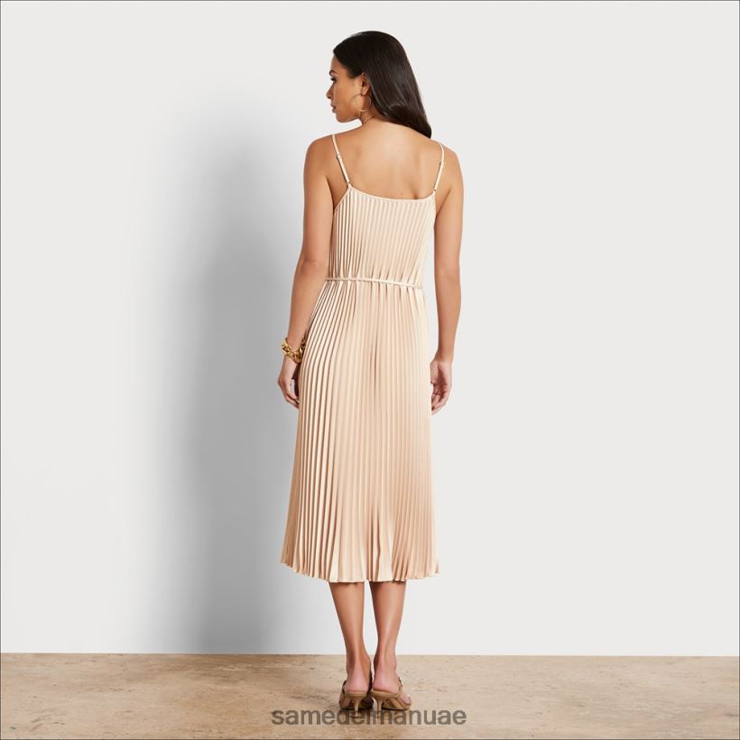 بيج فاتح ثياب Sam Edelman نحيف فستان ميدي مطوي 246L6T1063