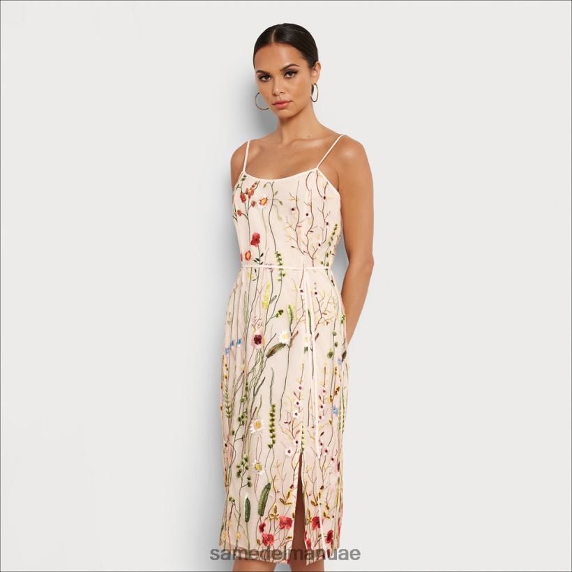 بيج فاتح ثياب Sam Edelman نحيف فستان تطريز الأزهار 246L6T1066