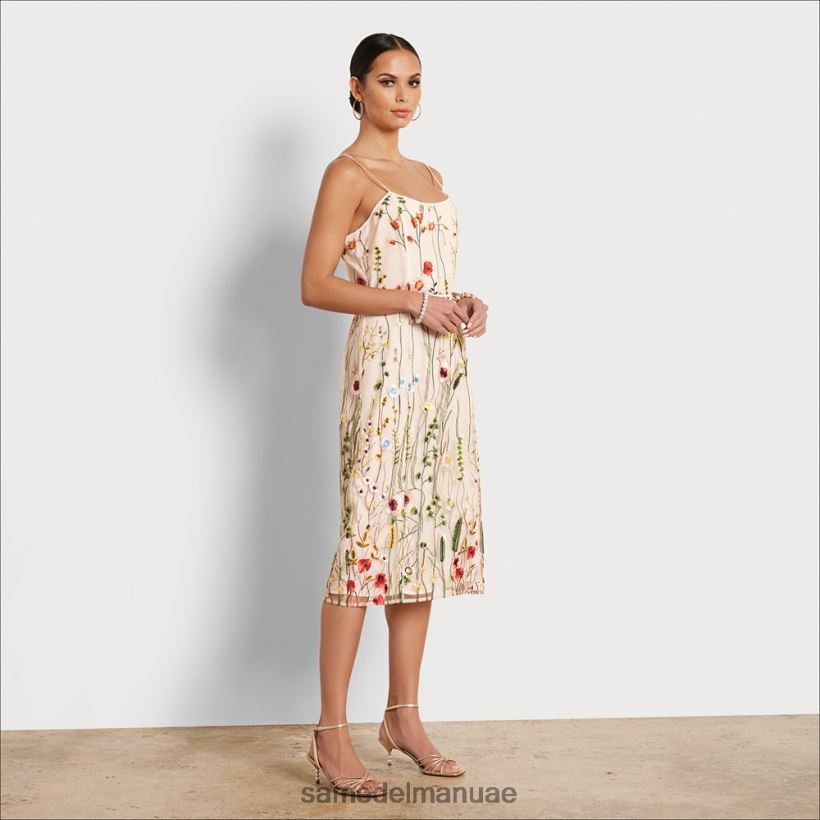 بيج فاتح ثياب Sam Edelman نحيف فستان تطريز الأزهار 246L6T1066