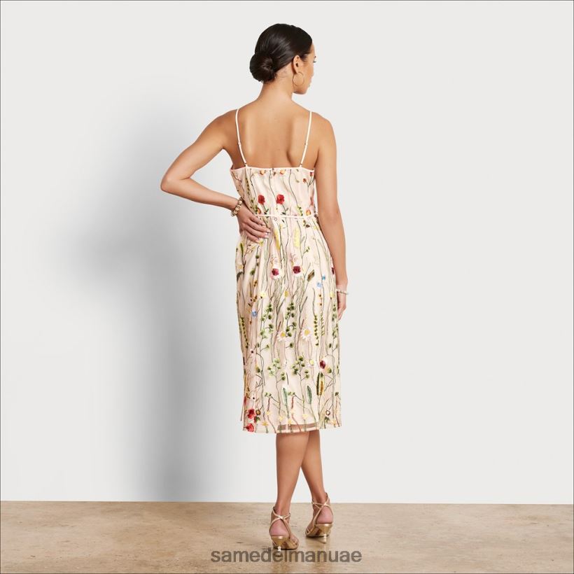 بيج فاتح ثياب Sam Edelman نحيف فستان تطريز الأزهار 246L6T1066