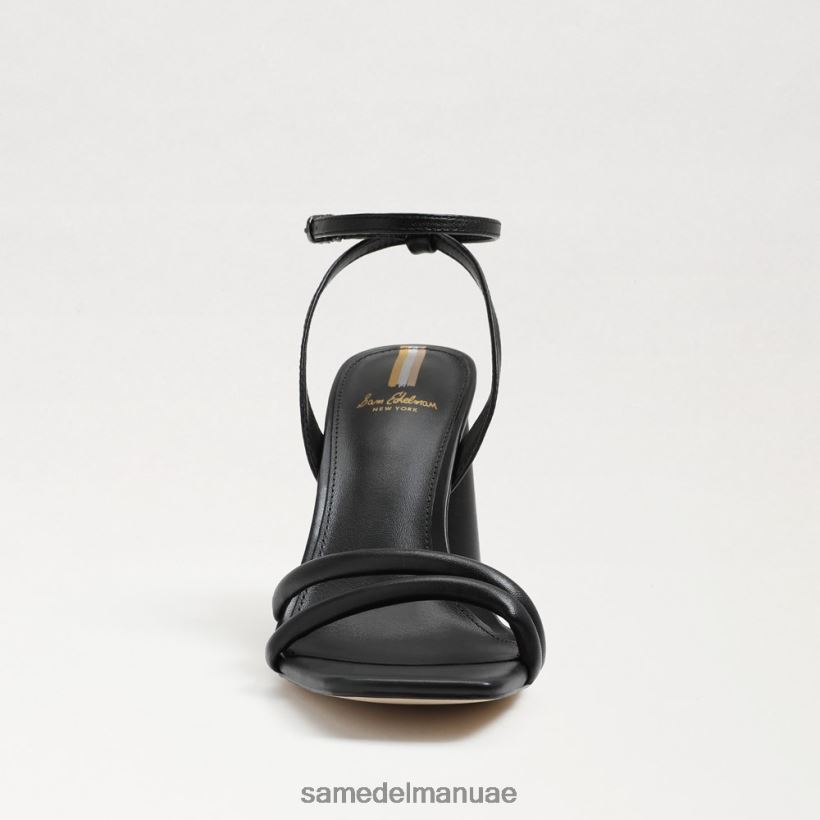 جلد أسود أحذية Sam Edelman نحيف صندل بكعب عريض من كيا 246L6T106