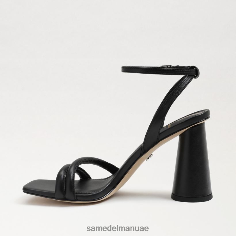 جلد أسود أحذية Sam Edelman نحيف صندل بكعب عريض من كيا 246L6T106