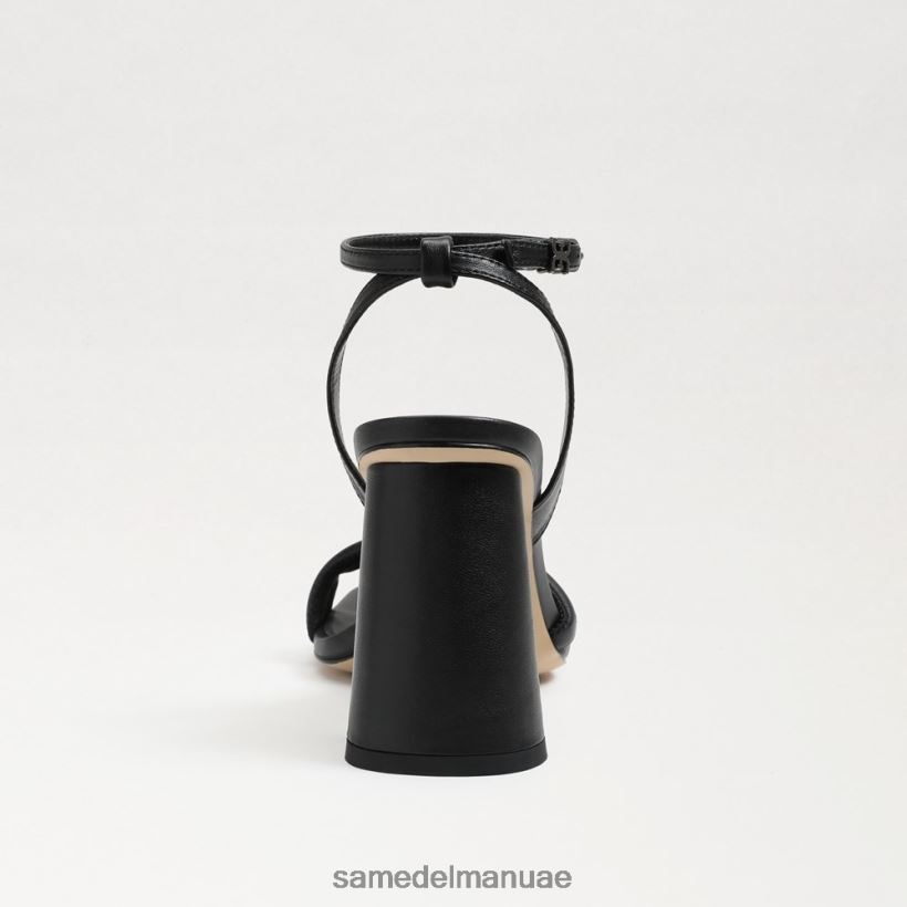 جلد أسود أحذية Sam Edelman نحيف صندل بكعب عريض من كيا 246L6T106