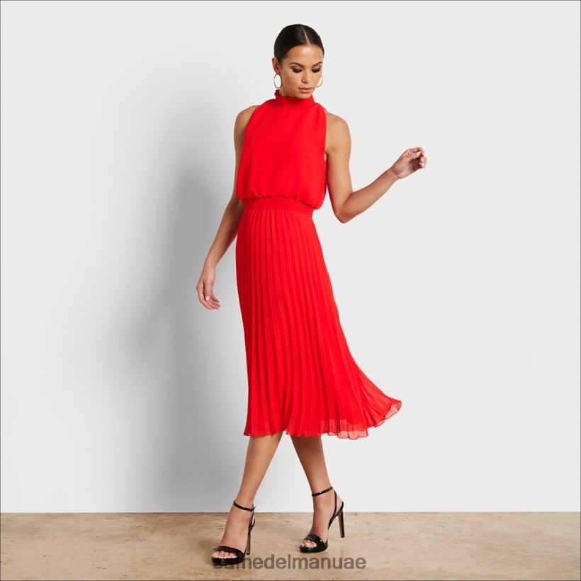 مرجاني ثياب Sam Edelman نحيف فستان ميدي برقبة عالية 246L6T1072