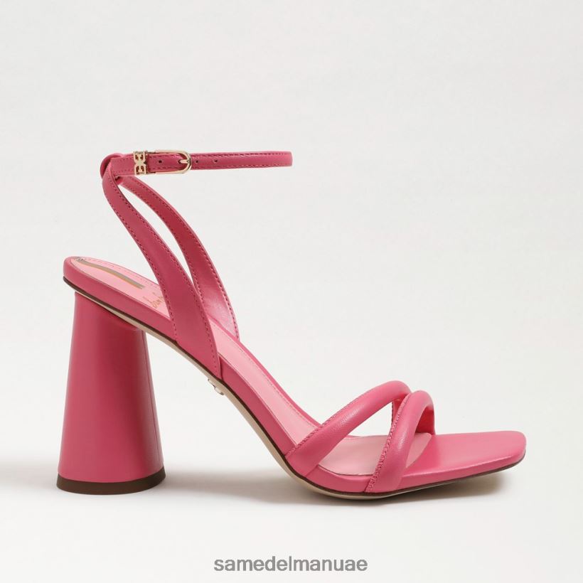 جلد الورد القرمزي أحذية Sam Edelman نحيف صندل بكعب عريض من كيا 246L6T107