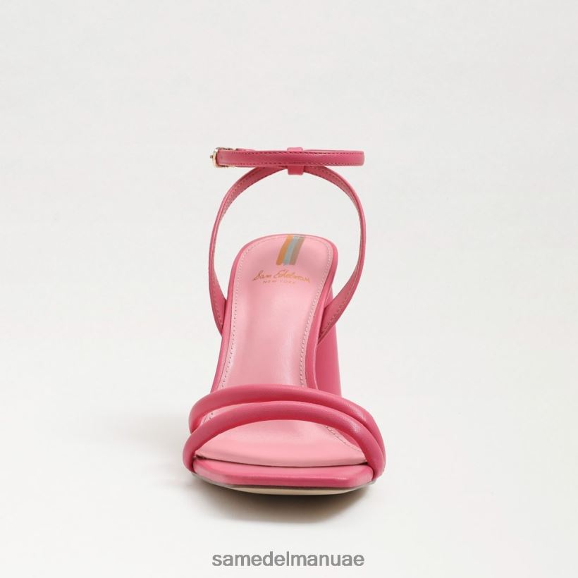 جلد الورد القرمزي أحذية Sam Edelman نحيف صندل بكعب عريض من كيا 246L6T107