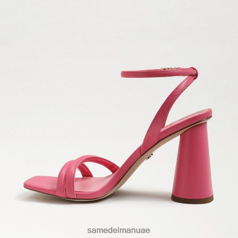 جلد الورد القرمزي أحذية Sam Edelman نحيف صندل بكعب عريض من كيا 246L6T107