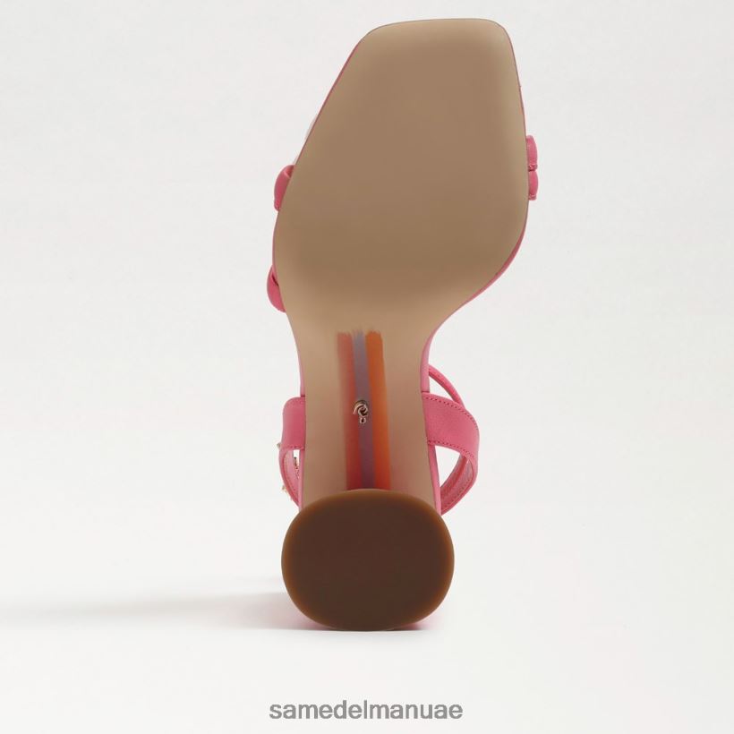 جلد الورد القرمزي أحذية Sam Edelman نحيف صندل بكعب عريض من كيا 246L6T107