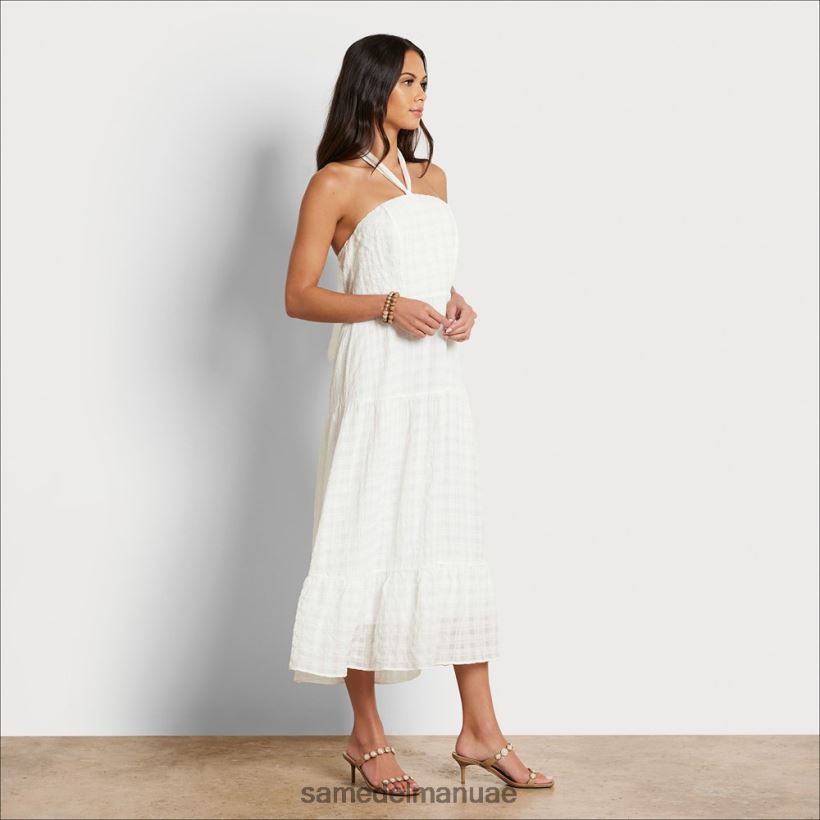 أبيض ثياب Sam Edelman نحيف فستان ماكسي مربعات 246L6T1092