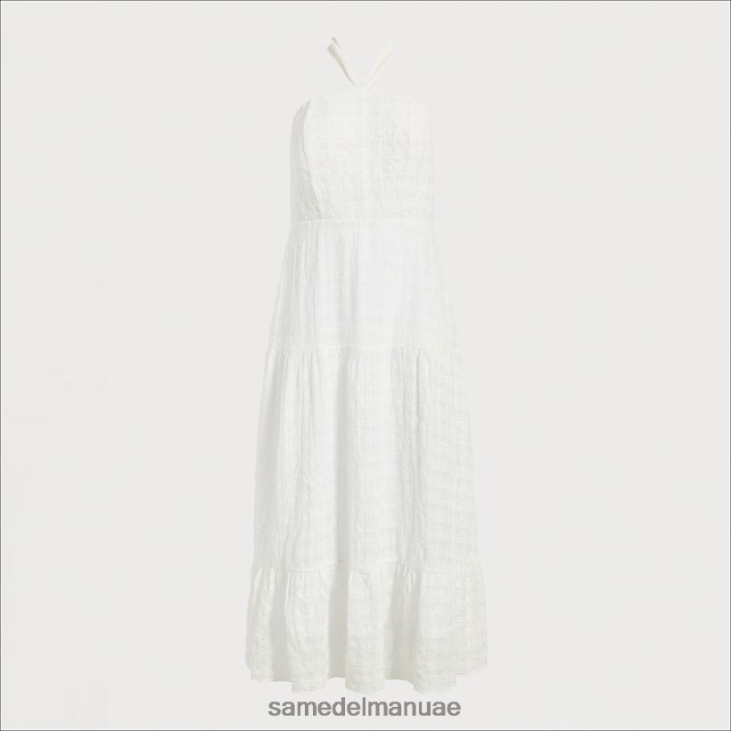 أبيض ثياب Sam Edelman نحيف فستان ماكسي مربعات 246L6T1092