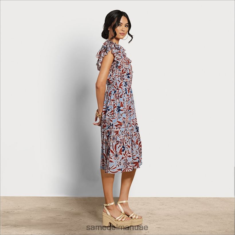 الأزهار الزرقاء ثياب Sam Edelman نحيف فستان كينا ميدي 246L6T1100