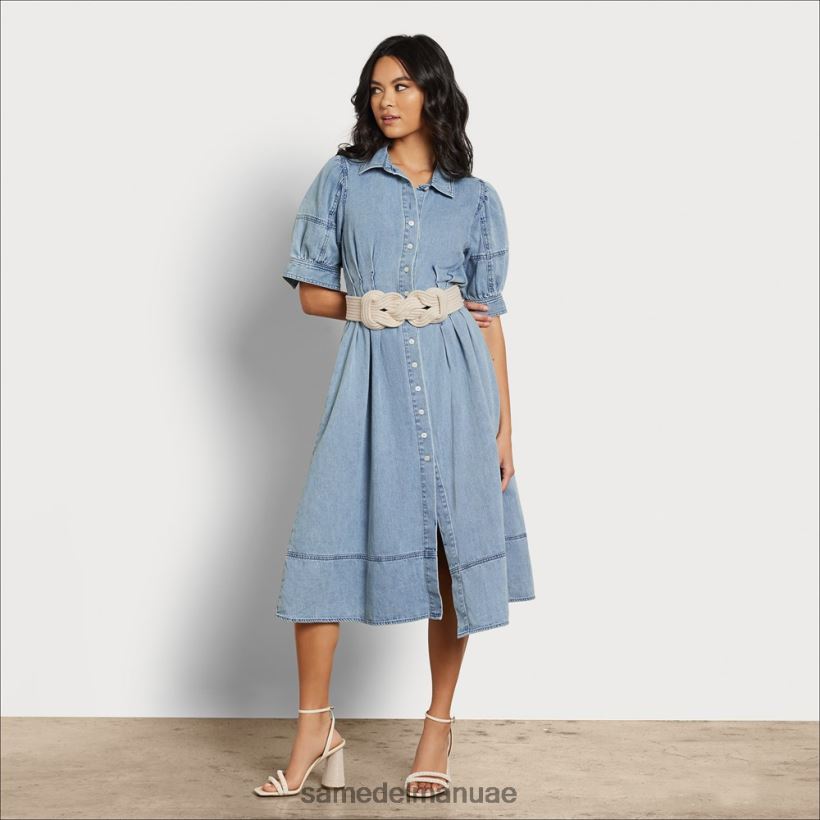 شامبراي أزرق ثياب Sam Edelman نحيف فستان آريا ميدي 246L6T1109
