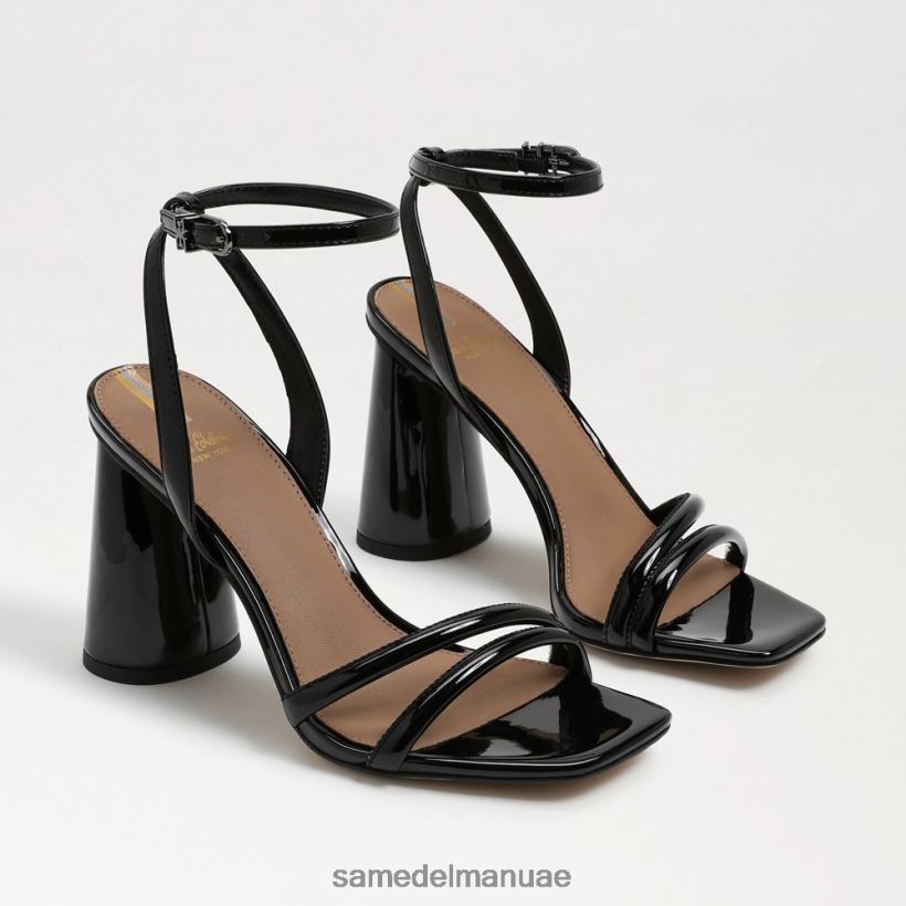 أسود براءة اختراع أحذية Sam Edelman نحيف صندل بكعب عريض من كيا 246L6T114