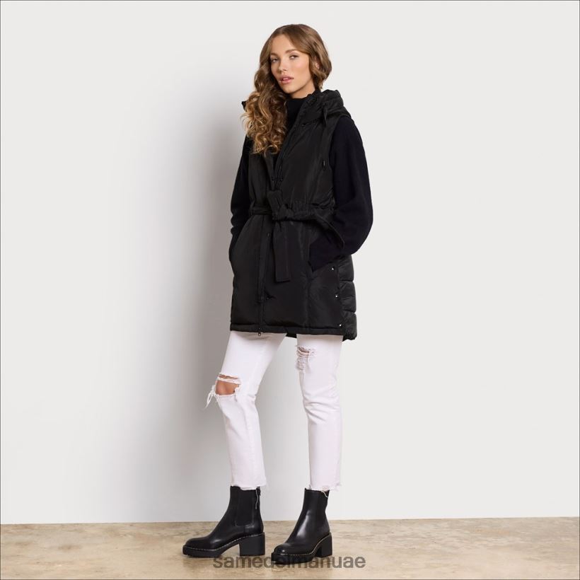 أسود ثياب Sam Edelman نحيف سترة قصيرة منتفخة ناعمة 246L6T1147