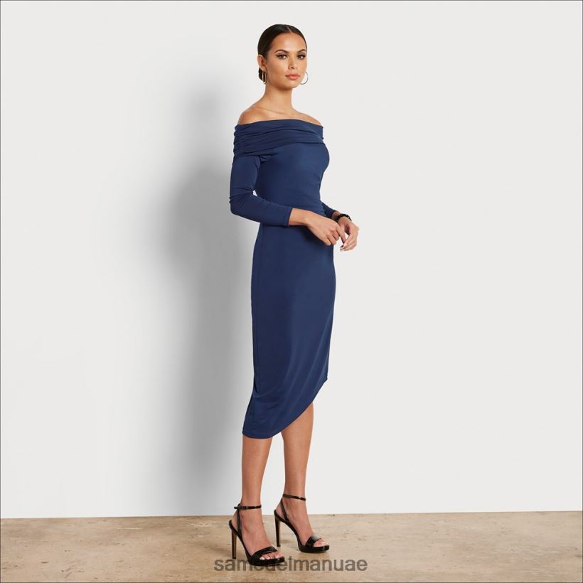 القوات البحرية ثياب Sam Edelman نحيف فستان ميدي قبالة الكتف 246L6T1148