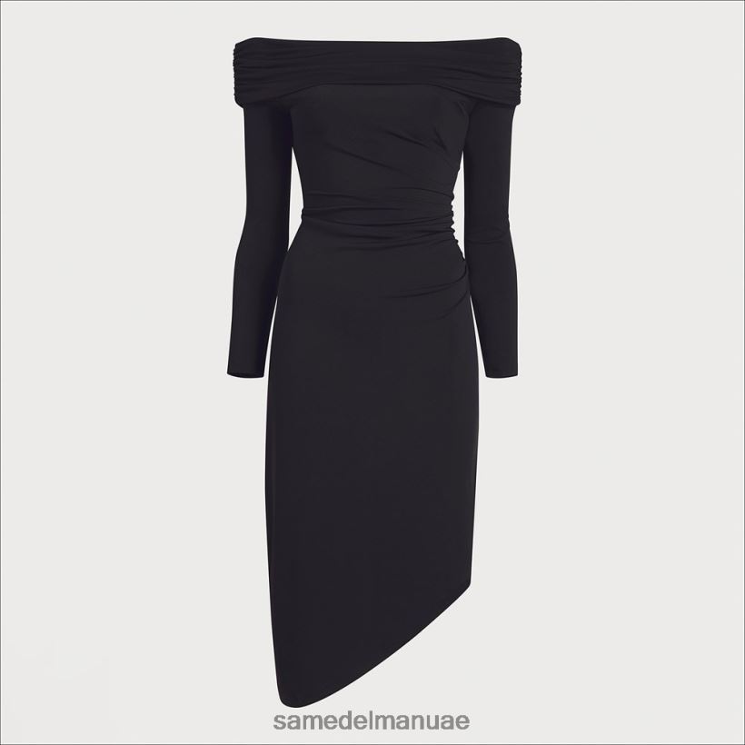 أسود ثياب Sam Edelman نحيف فستان ميدي قبالة الكتف 246L6T1149
