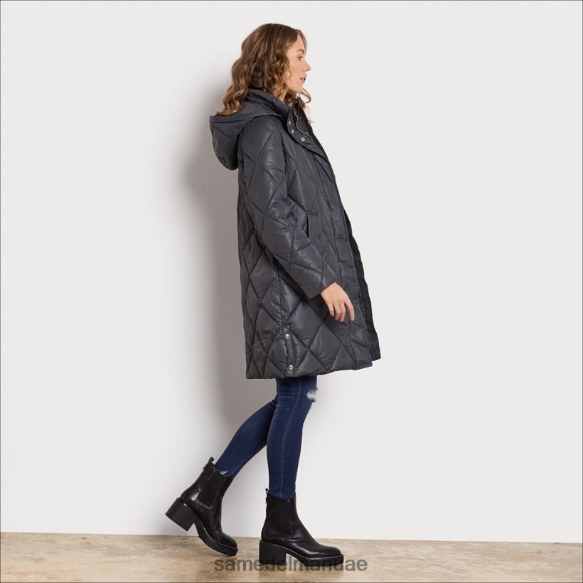 رمادي ثياب Sam Edelman نحيف طوق قمع منتفخ طويل مع غطاء محرك السيارة 246L6T1150