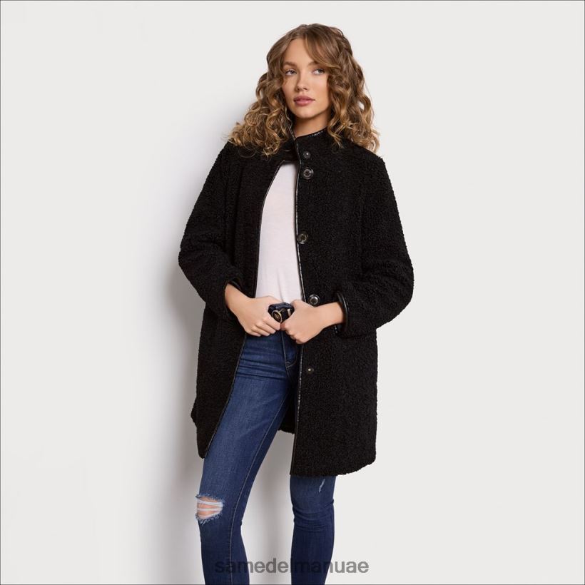 أسود ثياب Sam Edelman نحيف معطف تيدي 246L6T1162