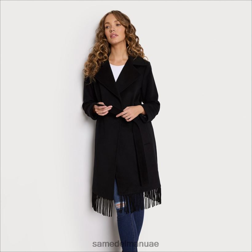 أسود ثياب Sam Edelman نحيف معطف من الصوف بصدر واحد 246L6T1163